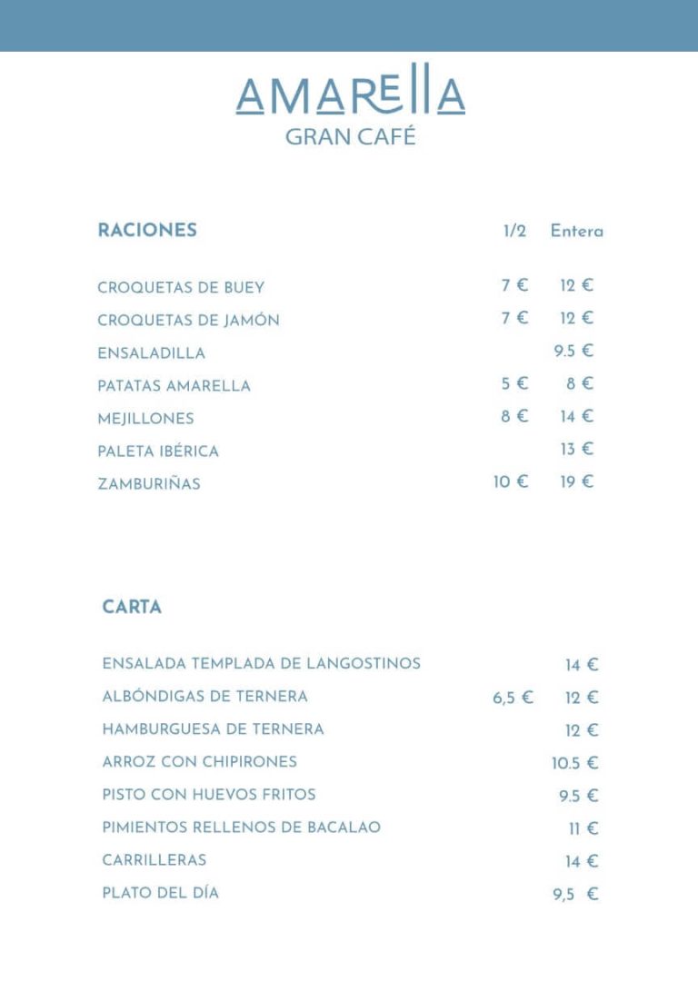carta amarella cafe santander